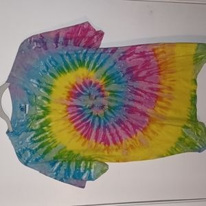 Homemade DIY rainbow tie dye beautiful size medium hippie